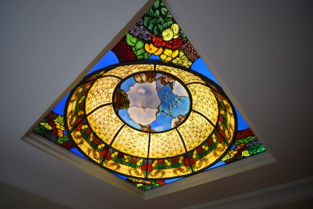 cupola in vetrata artistica per villa